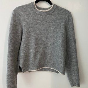 Zara Cropped Knit Gray Sweater